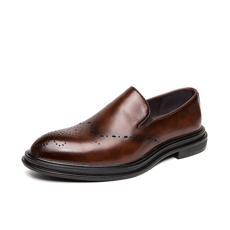 Big Size Men's Leather Shoes Slip-on Loafers