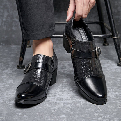 Shoes Fashionable Snakeskin Cuban Leather Shoes For Men