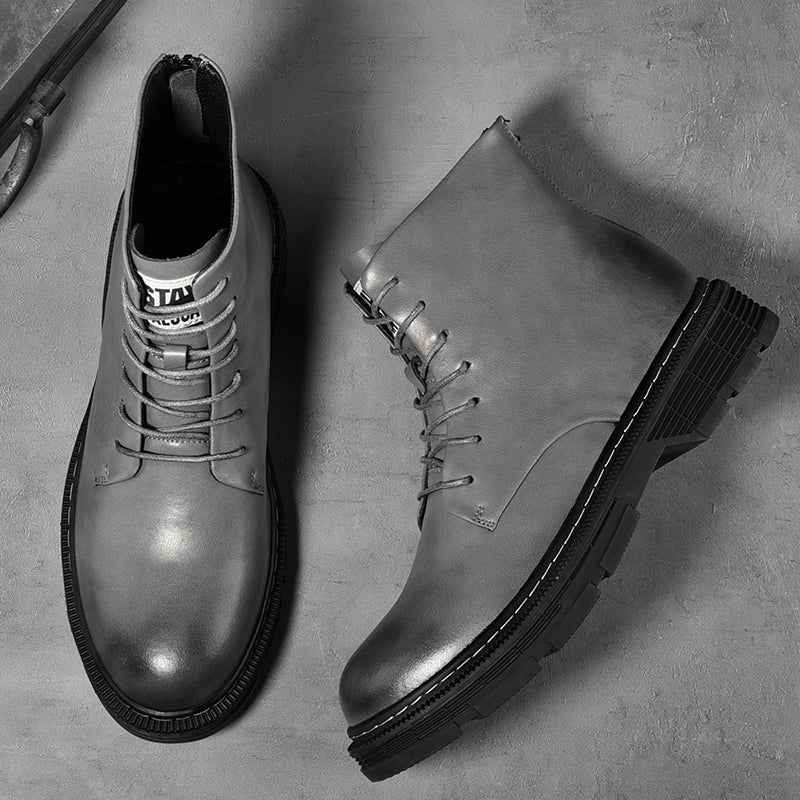 Fashion Zipper Tooling Boots Outdoor Leisure Platform