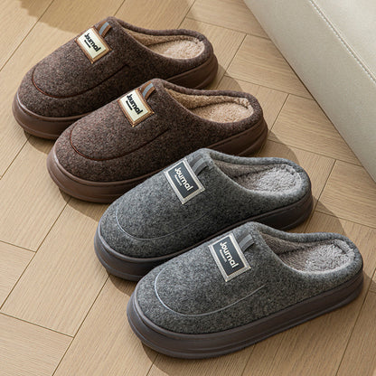 Men's Warm Thickened Bottom Plus Size Cotton Slippers