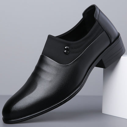 Men's British Business Soft Leather Pointed Toe Youth Leather White Shoes Pumps