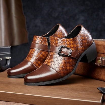Shoes Fashionable Snakeskin Cuban Leather Shoes For Men