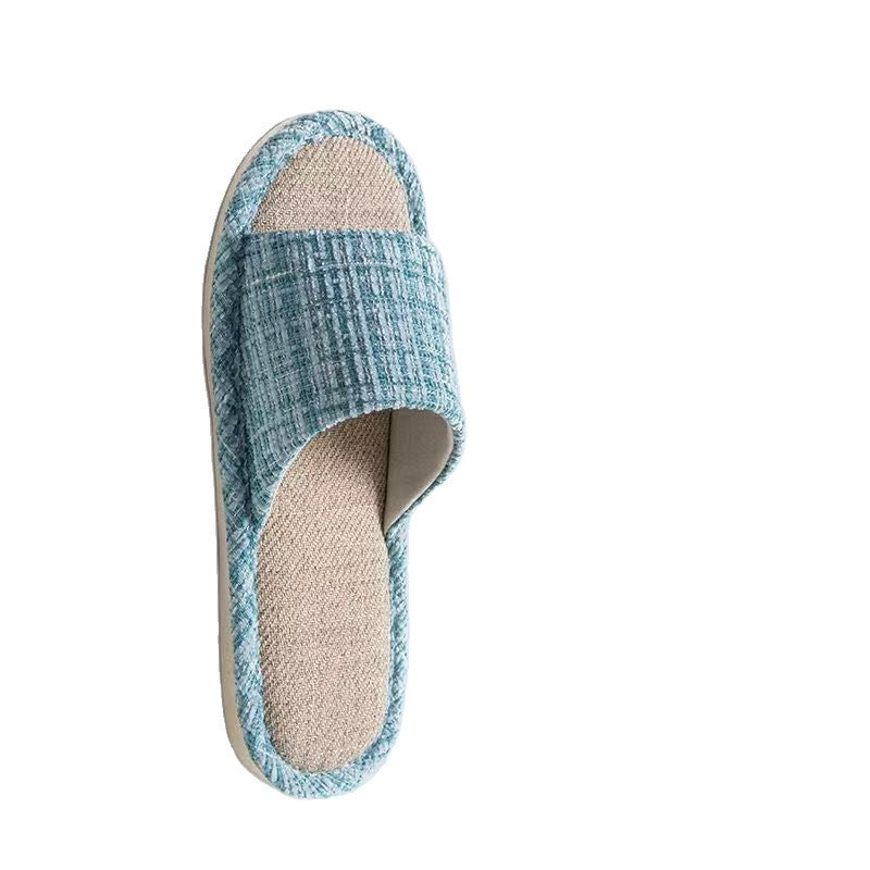 Indoor Summer Sweat Absorbing Cotton And Linen Slippers