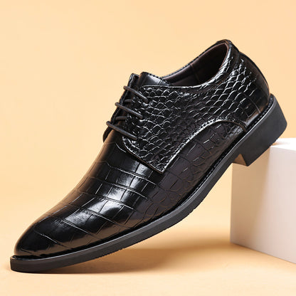 Men's Business Casual Shoes Fish Grain British Leather Shoes