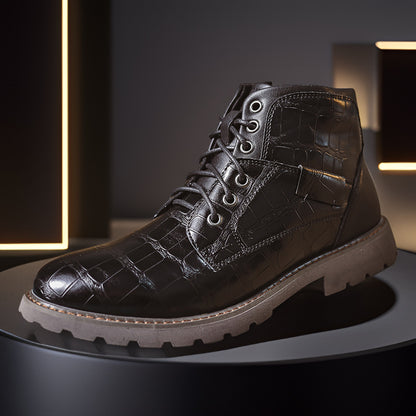 Retro Casual Outdoor Side Zipper Leather Boots