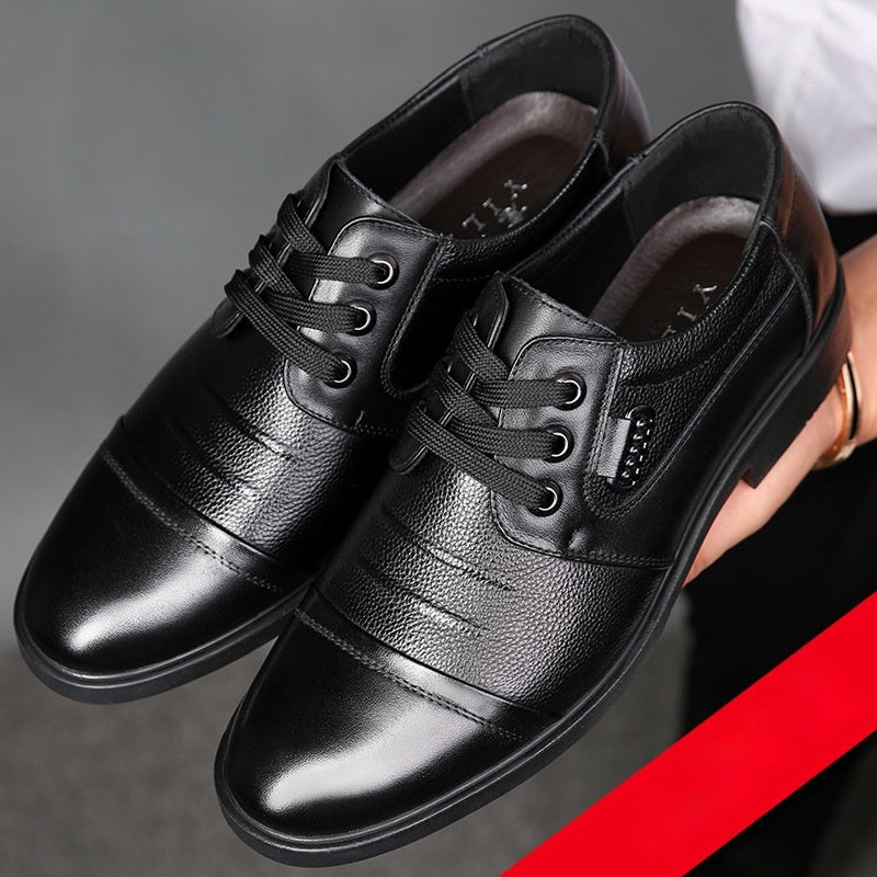 New All-matching Lace-up Leather Shoes Men