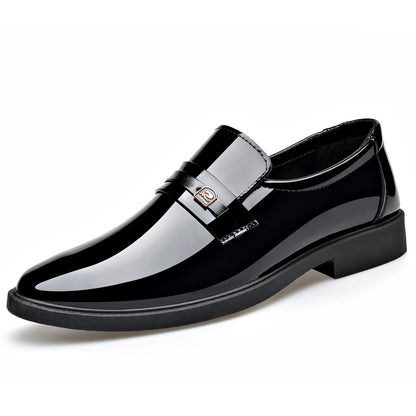 Dress Leather Shoes With A Mirror Like Slip On Design