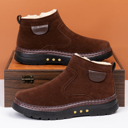 Warm Non-slip Sheep Wool Plus Velvet Thick Cotton Shoes